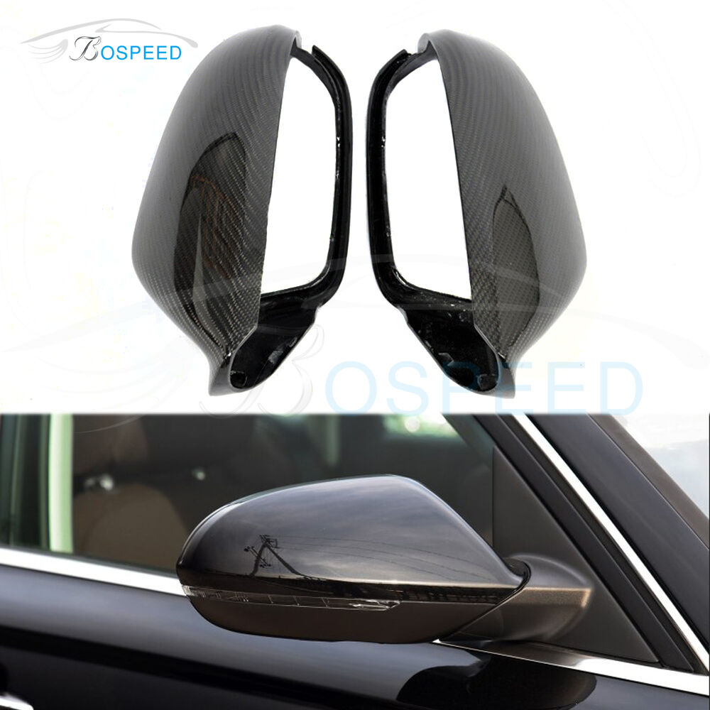 Carbon Fiber Replace Mirror Covers With Side Assist for AUDI A6 C7 S6 RS6 13-UP