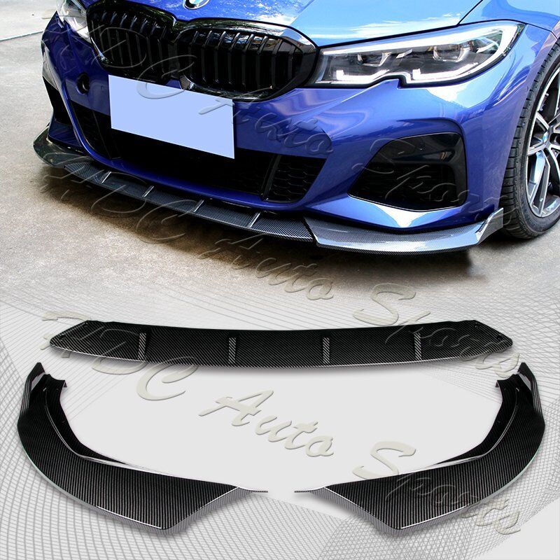 For 2019-2022 BMW G20 M-Sport M340i Carbon Look Front Bumper Body Kit Lip 3PCS