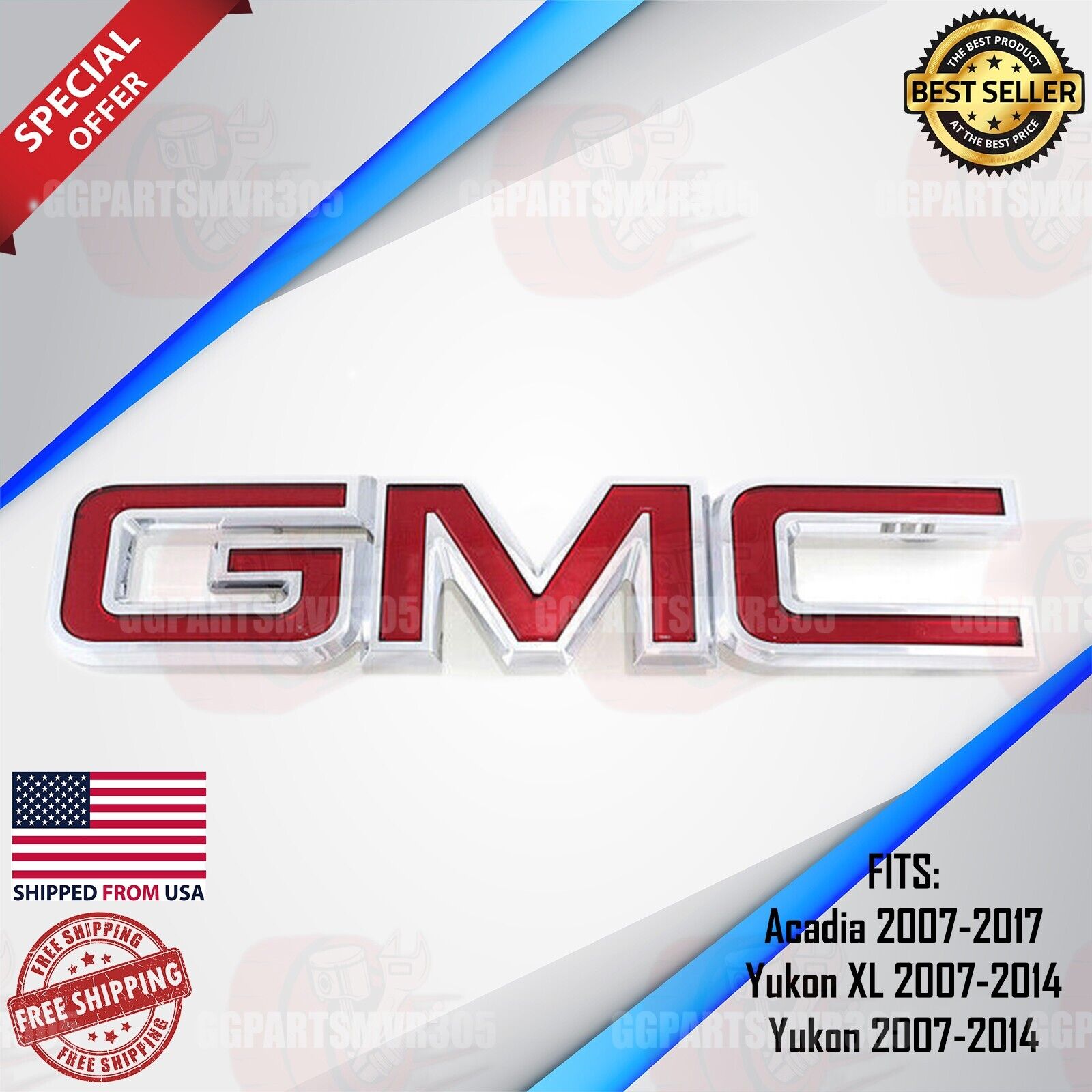 For GMC Front Grille Emblems Logo Badge Yukon 2007 - 2014 Acadia 2007 - 2016