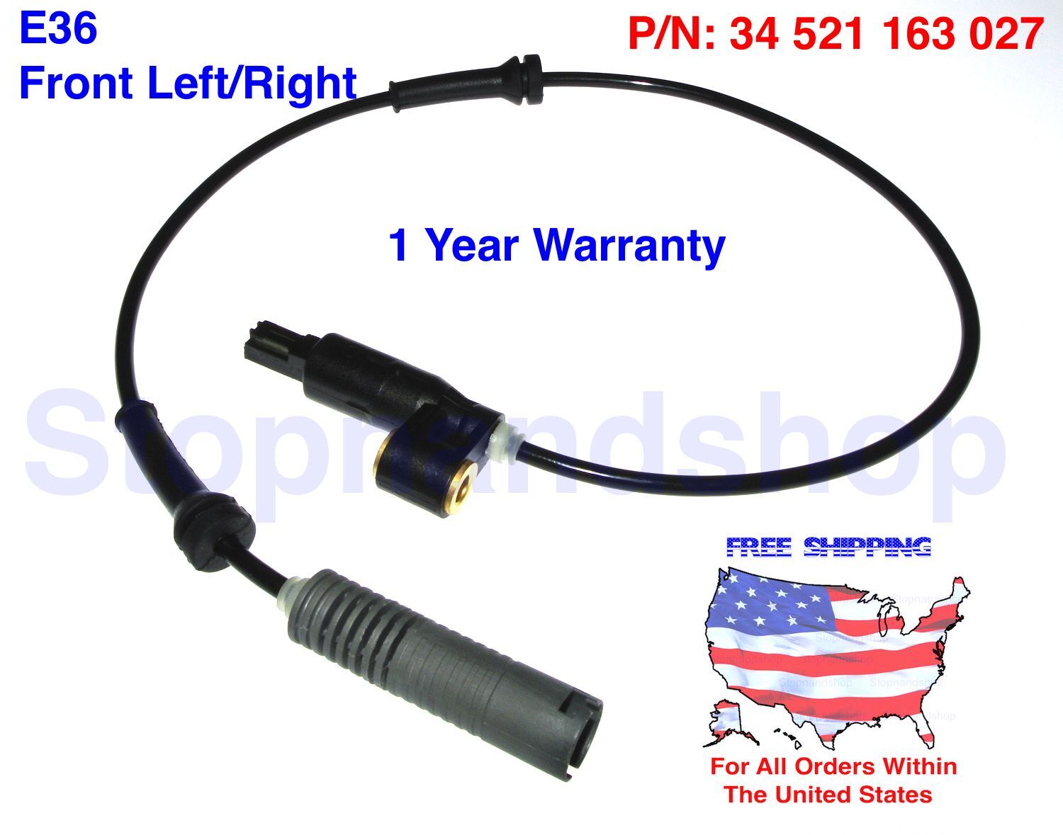 New ABS Wheel Speed Sensor fits BMW E36 M3 Z3 3-Series Front