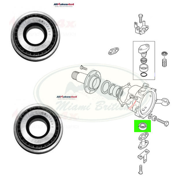 LAND ROVER LOWER SWIVEL PIN BEARING x2 RANGE CLASSIC DEFENDER DISCOVERY I 606666