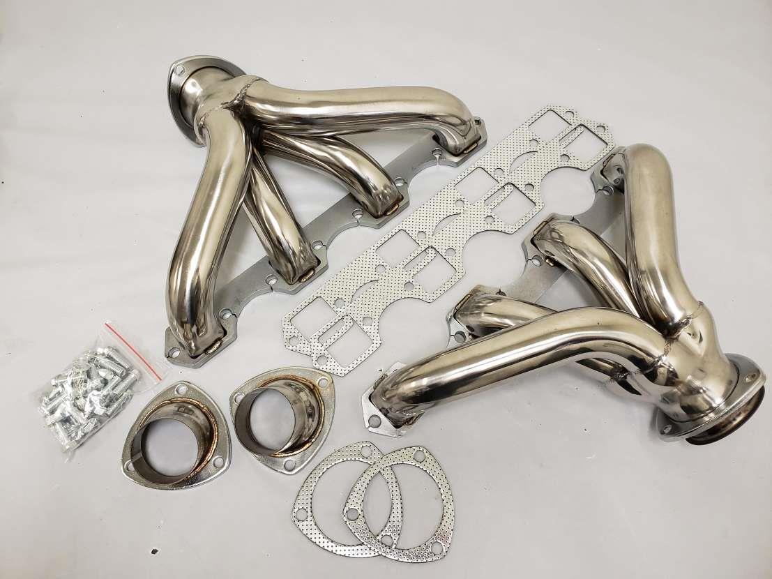 Cadillac Polished STAINLESS Hugger Shorty HEADERS 425 472 500 Engines Street Rod
