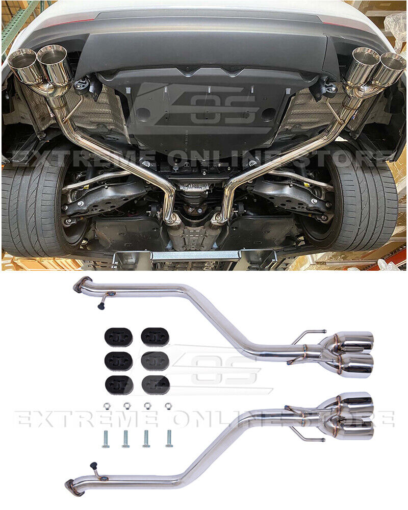 For 15-Up Lexus RC200t RC300 RC350 Muffler Delete Axle Back Quad Tips Exhaust