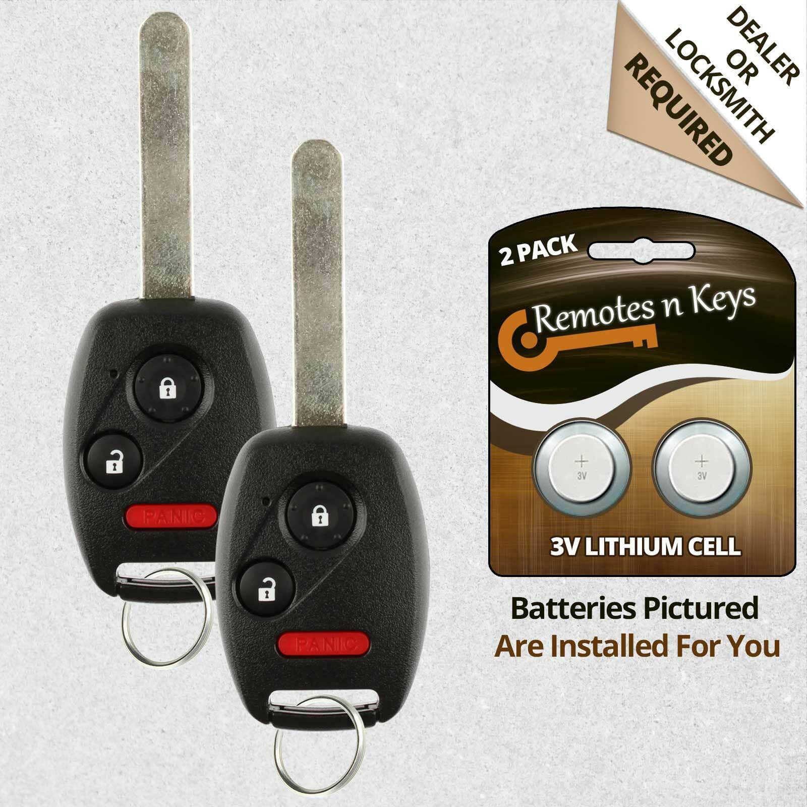 2 Replacement Keyless Car Key Remote Fob For Honda CR-V Insight Fit MLBHLIK-1T