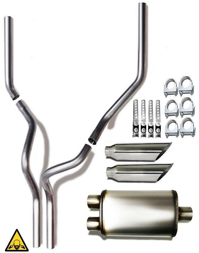 Dual Pipes Conversion Exhaust Kit fits: 1999 -2004 Chevrolet GMC Trucks 2.5