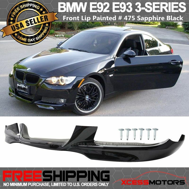 Fits 07-10 BMW E92 E93 3-Series M-Tech Front Bumper Lip #475 Sapphire Black PP