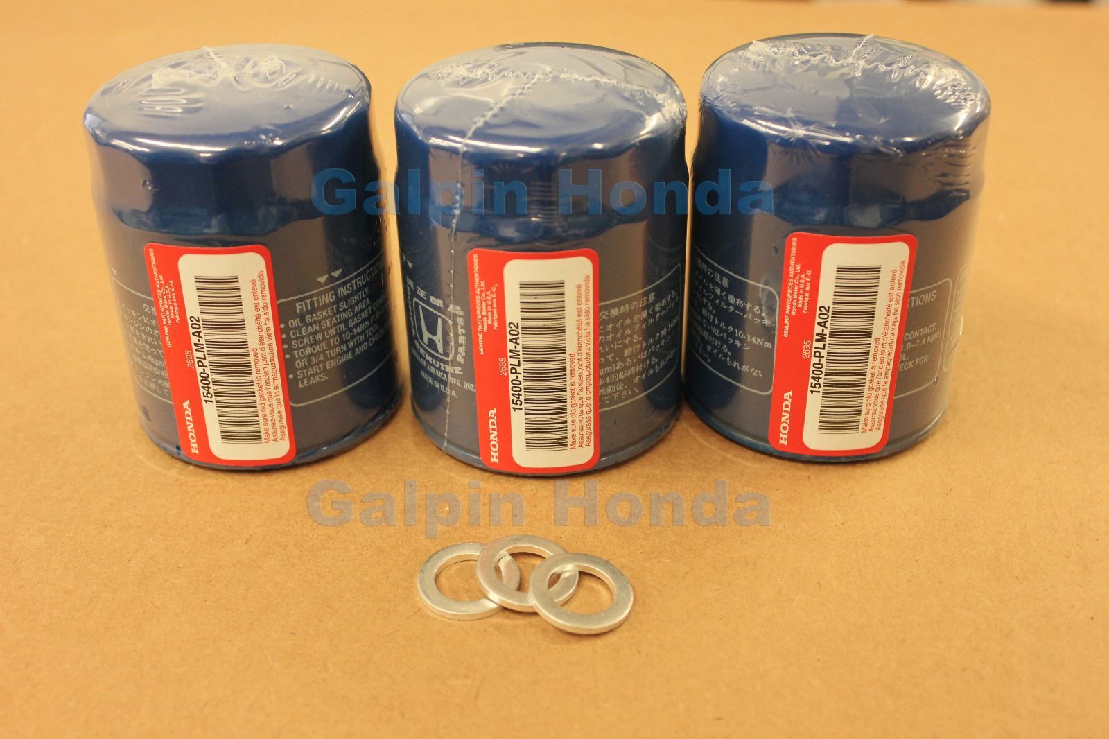 🔥Genuine OEM Honda Oil Filter 3 Pack w/ Washers (15400-PLM-A02) & (94109-14000)