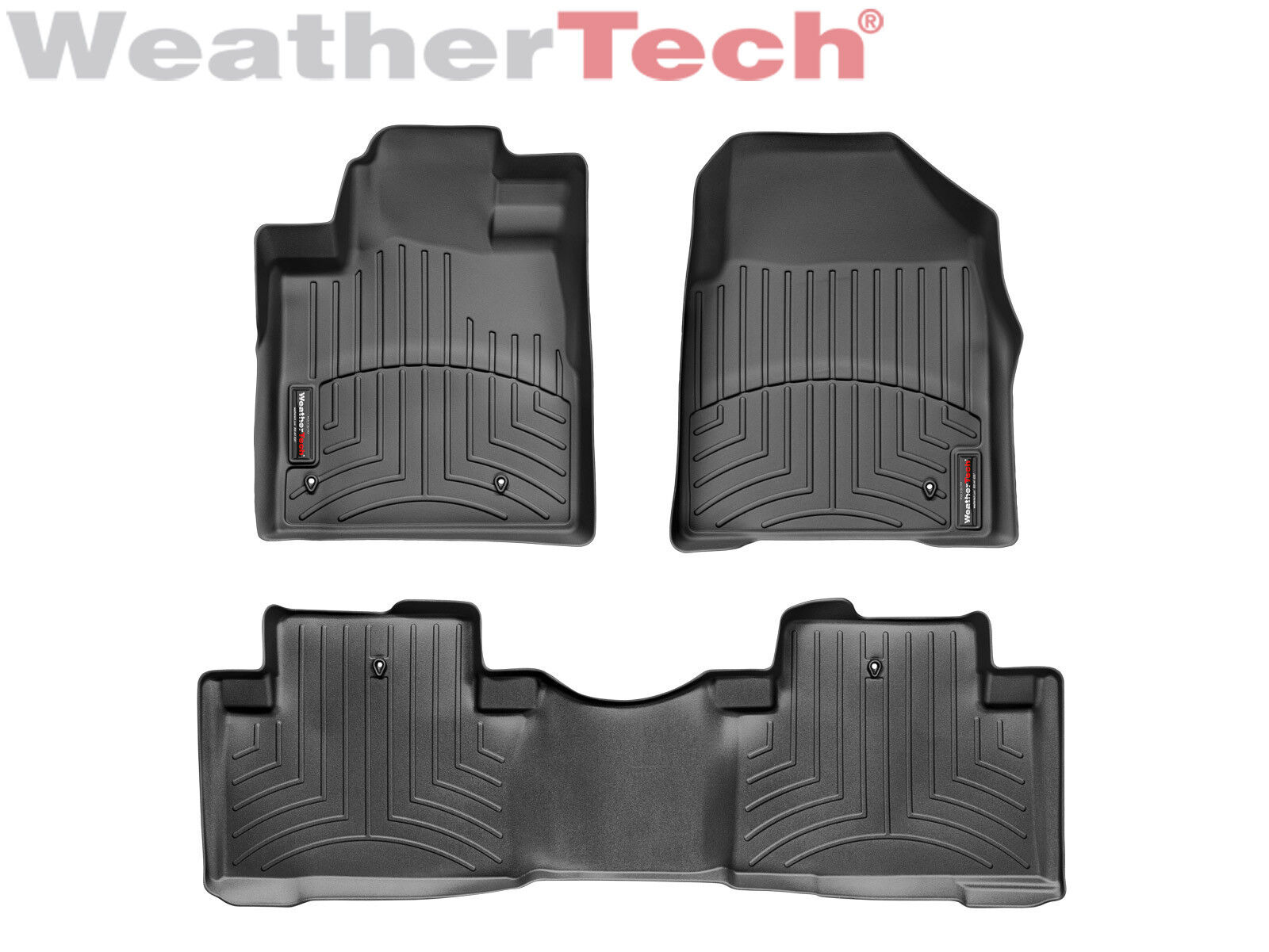 WeatherTech Floor Mats FloorLiner for Honda Pilot - 2009-2015-1st/2nd Row- Black