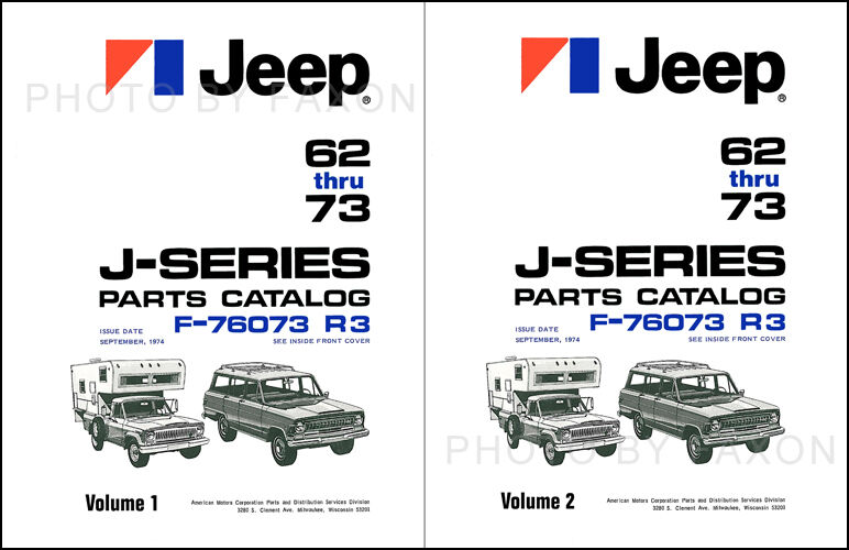 1962-1973 Jeep Gladiator Truck and Wagoneer Parts Book J100-J300 J2000-J4000
