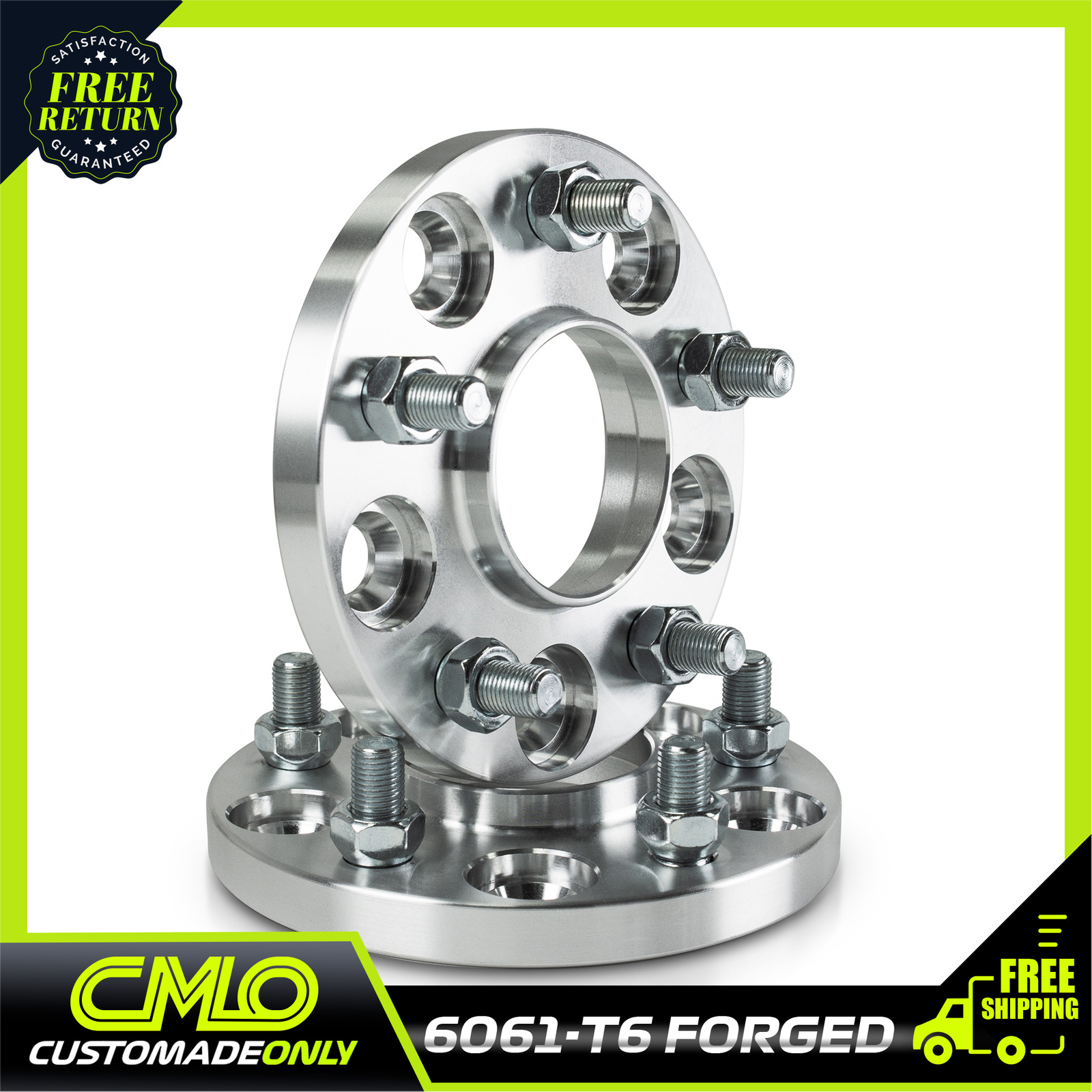 2pc Hub Centric Wheel Spacers 5x100 to 5x100 54.1mm Bore 12x1.5 Lugs 15mm Thick