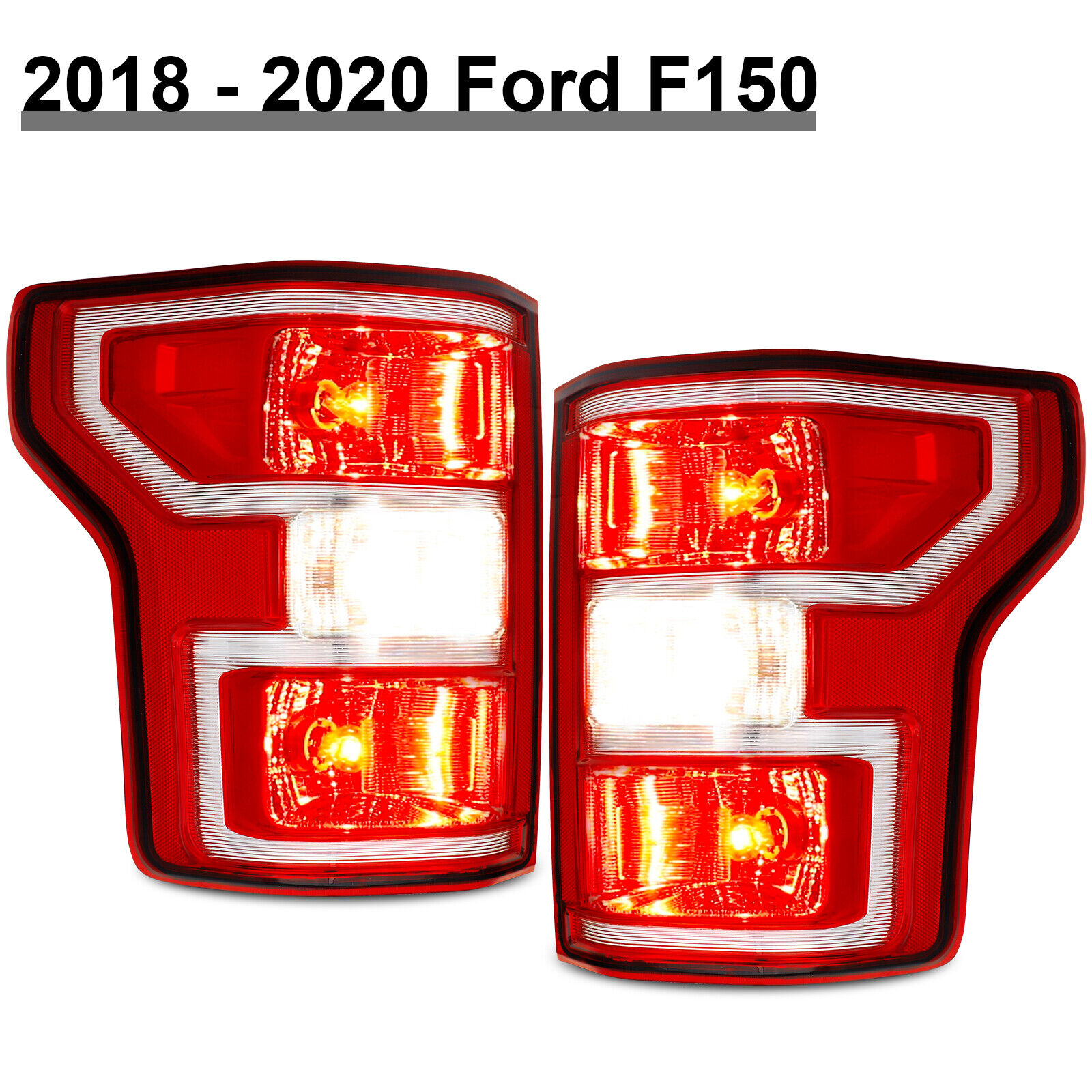 Pair Taillights For Ford F150 F-150 Pickup 2018 2019 2020 Brake Tail Lights 