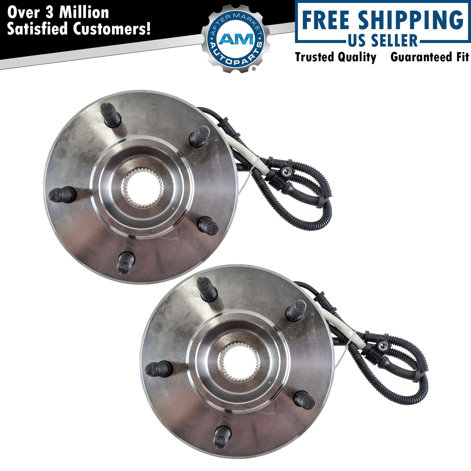 Front Wheel Hub & Bearing 4WD 4x4 w/ ABS Pair Set for Expedition Navigator