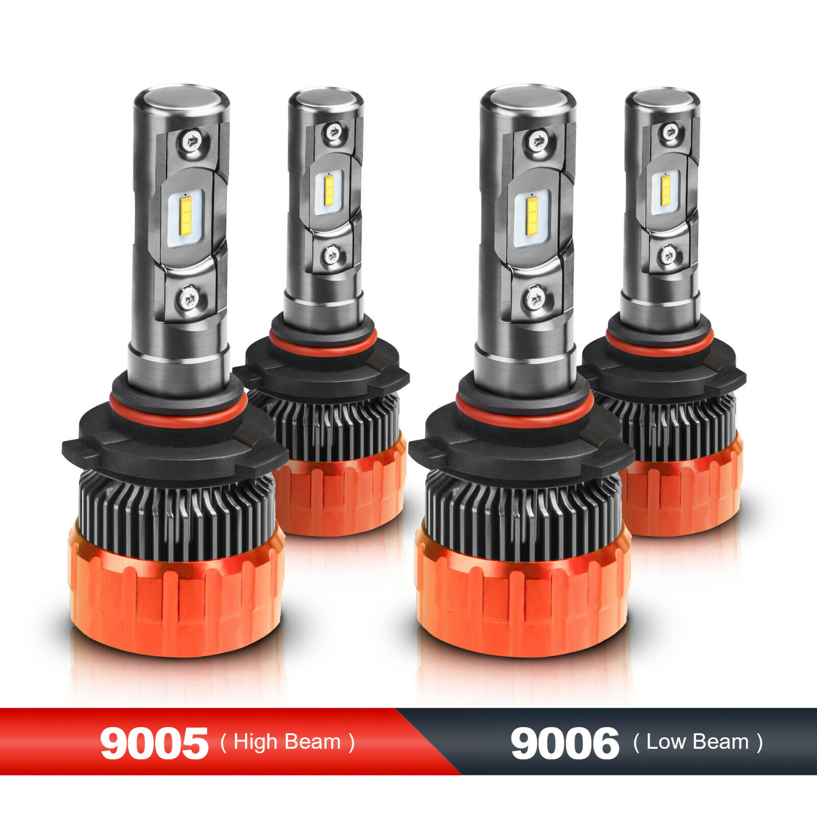 160W Combo LED Headlight Kit High & Low Beam 9005+9006 6000K White 2 Pairs