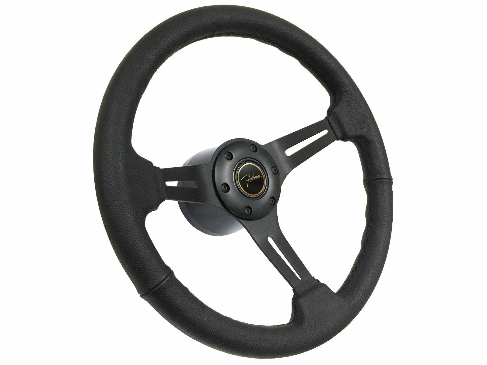 1965-70 Ford Falcon S6 Sport Black Leather Steering Wheel Kit