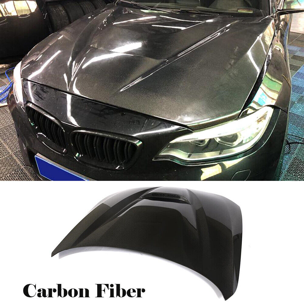 Fits BMW 2 Series F22 F23 F87 M2 14-18 Front Bumper Hood Cover Carbon Fiber 