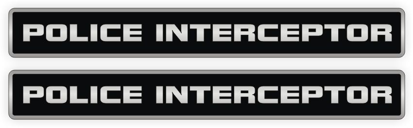 pair - Police Interceptor Vinyl Decals | Stickers Hood Fender Emblems Badges