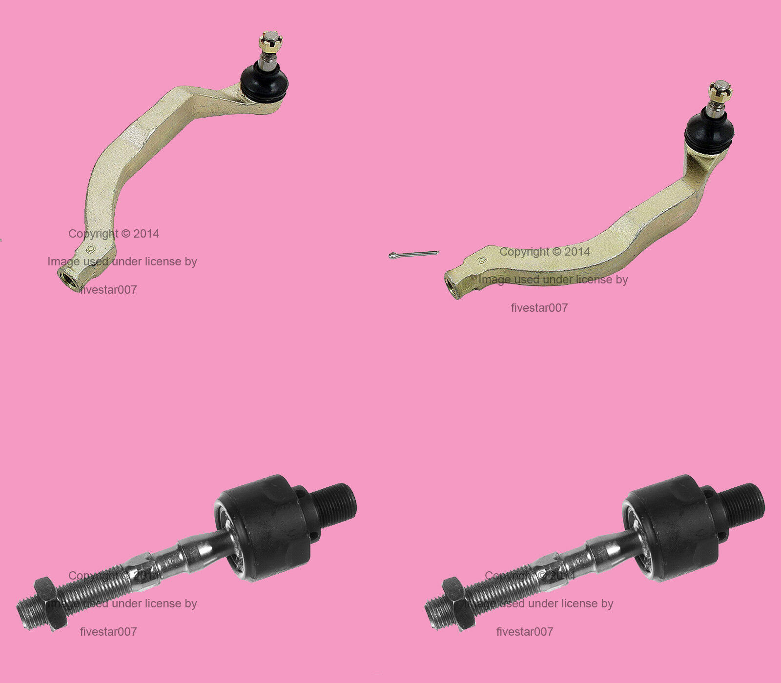 Left+Right Inner & Outer Tie Rods front Steering Ends for Acura Legend Sterling