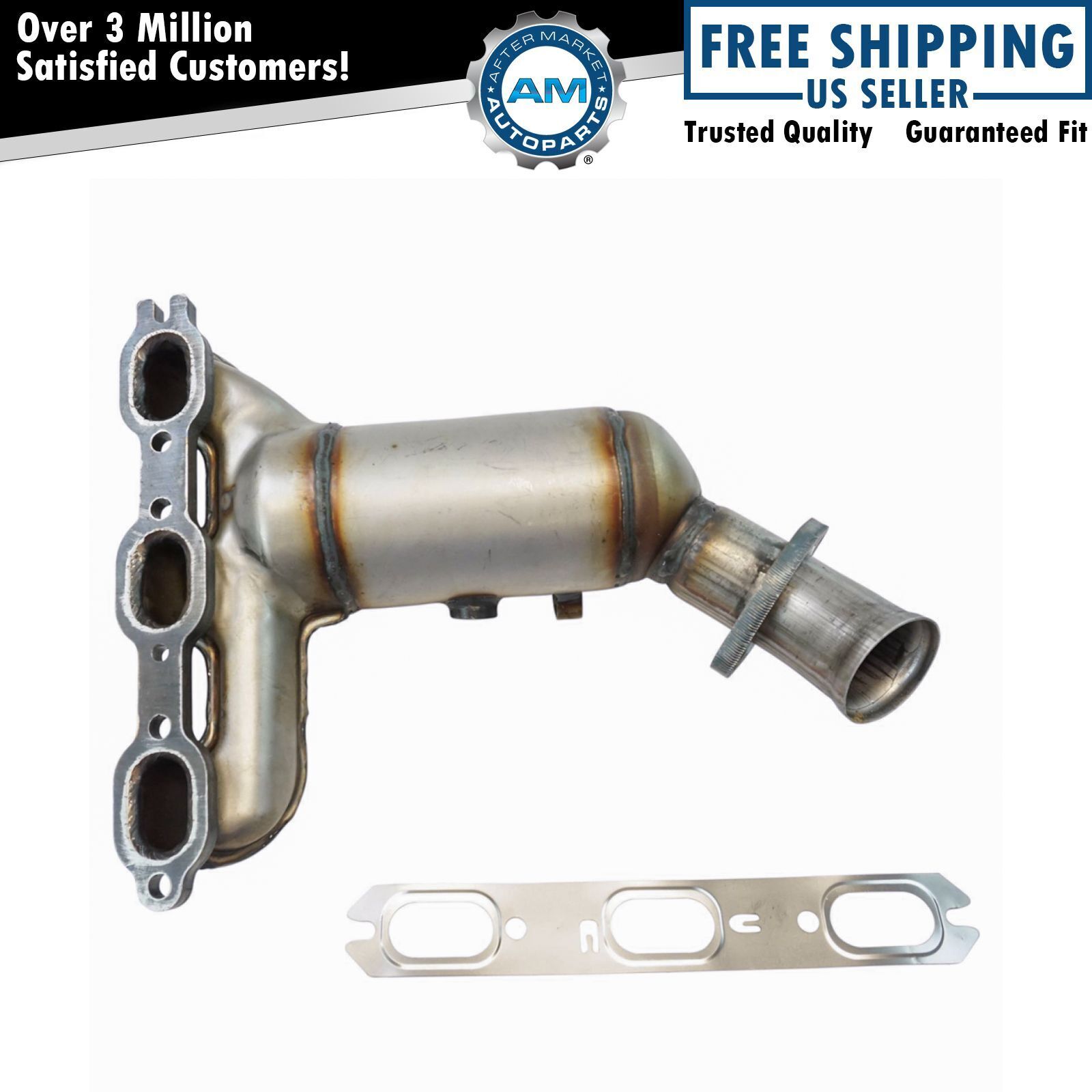 Front Exhaust Manifold with Catalytic Converter & Gasket for Dodge Chrysler New