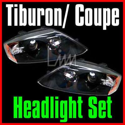 HEAD LIGHT LAMP SET BLK VER' for 03-04 TIBURON/COUPE