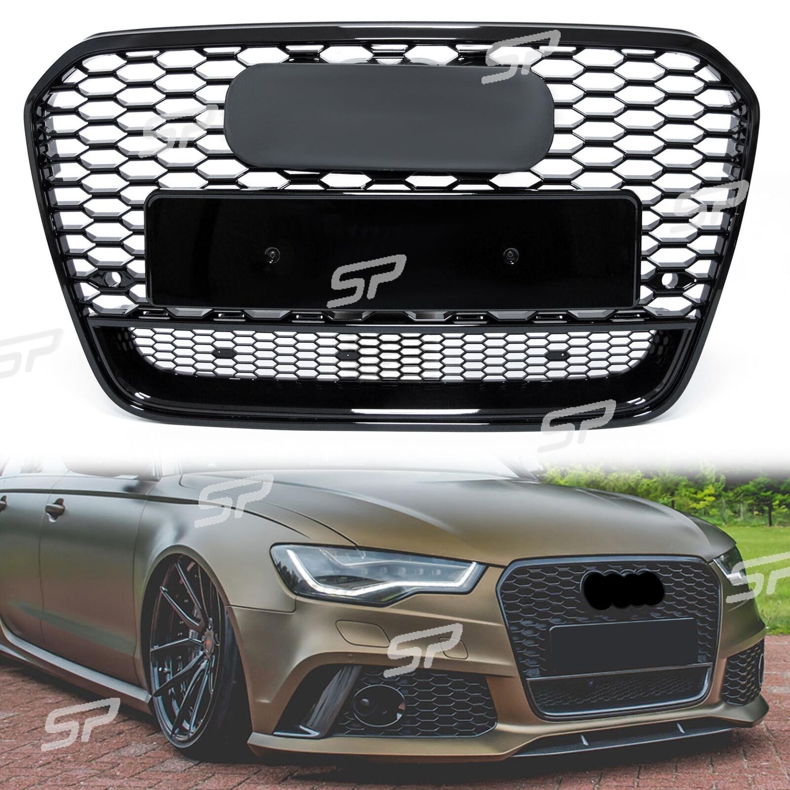 For Audi A6 C7 S6 RS6 Style 12-15 Front Bumper Honeycomb Mesh Grill Grille