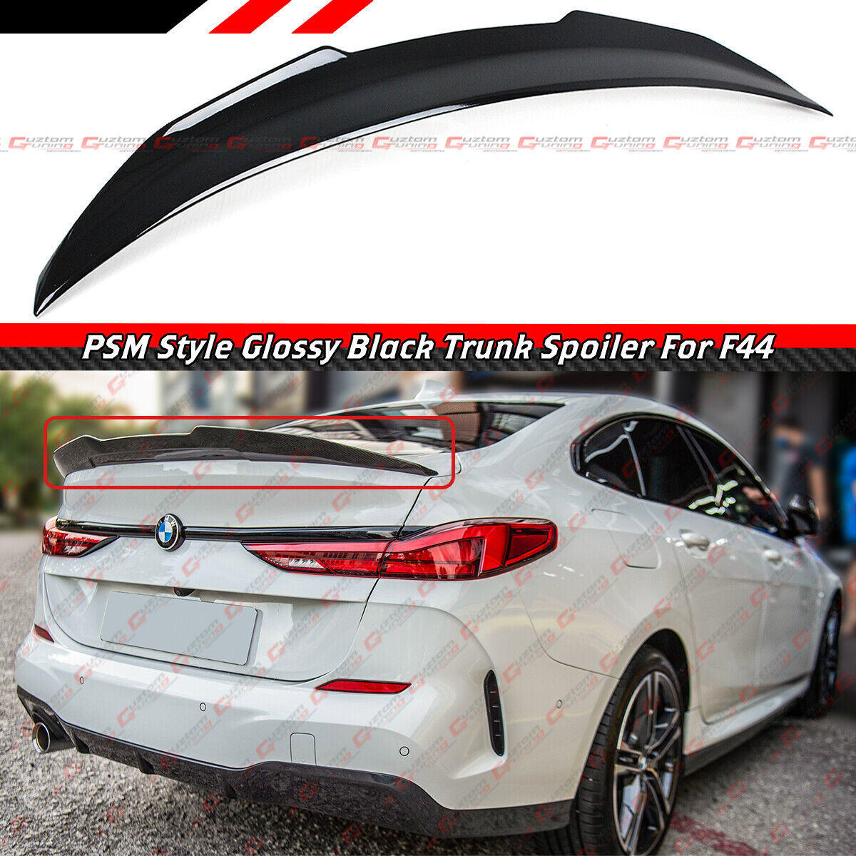 FOR 2020-23 BMW F44 228i M235i GRAN COUPE BLACK PSM STYLE HIGHKICK TRUNK SPOILER