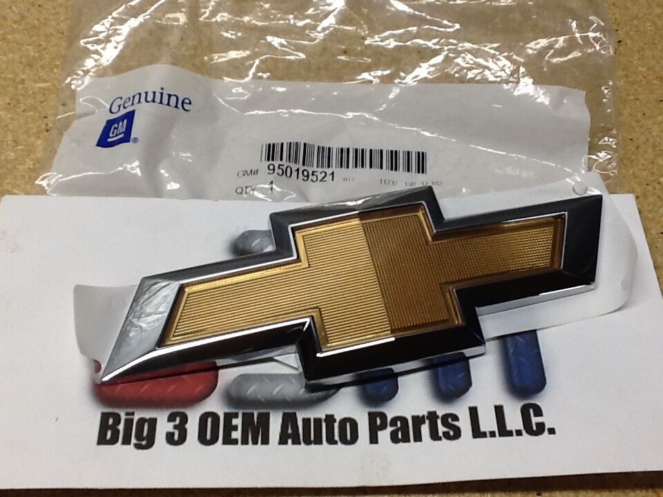 Chevrolet Sonic Hatchback Gold & Chrome Rear Decklid Bowtie Emblem new OEM