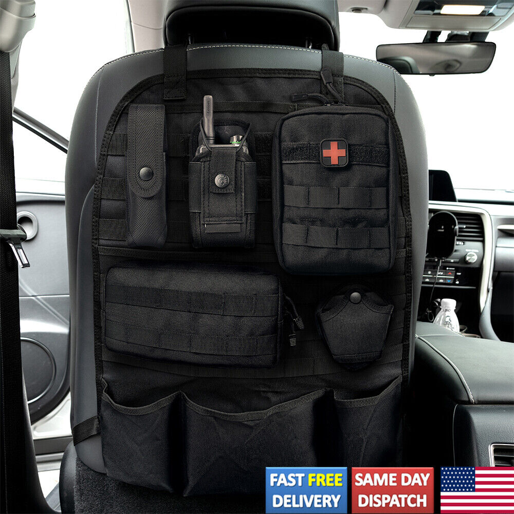 Tactical MOLLE Truck Seat Back Organizer - Car Cover Panel Vehicle Storage Bag