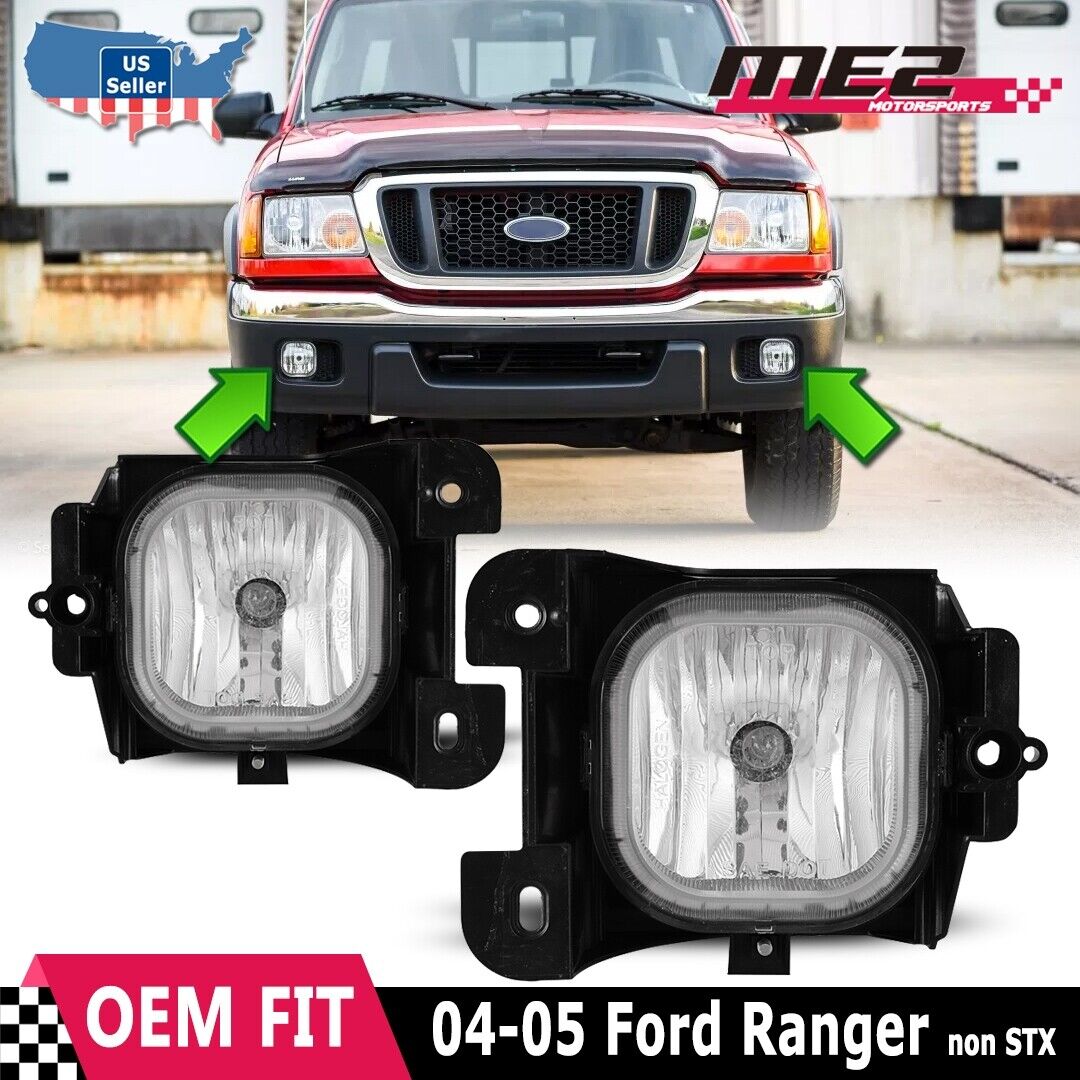 For 2004-2005 Ford Ranger Fog Lights Replacement Bumper Lamp Clear Lens PAIR