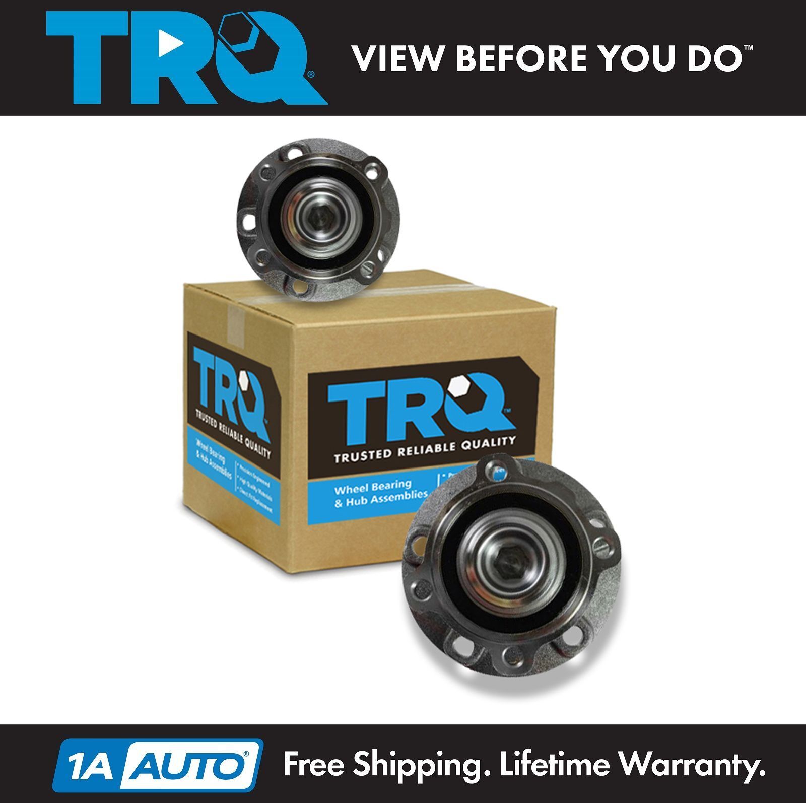 TRQ Wheel Bearing & Hub Assembly Front Pair for BMW 740i 745Li 750i 750Li 760i