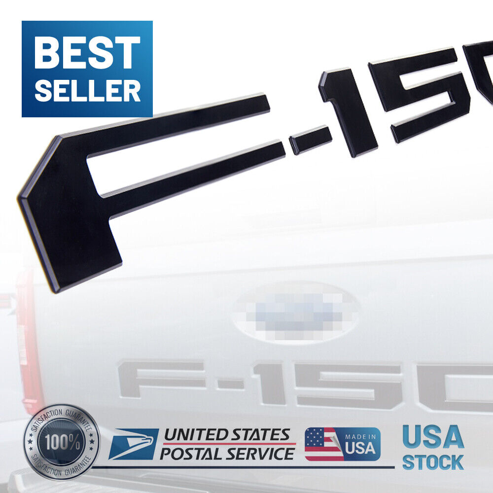3D Raised Matte Black Tailgate Inserts Letters Emblems fit for F-1-5-0 2021-2023