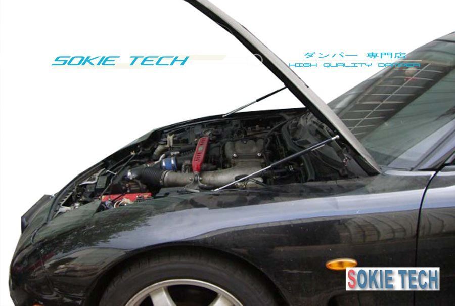 93-97 Mazda RX-7 FD RX7 FD3S Black Strut Lift Hood Shock Stainless Damper Kit