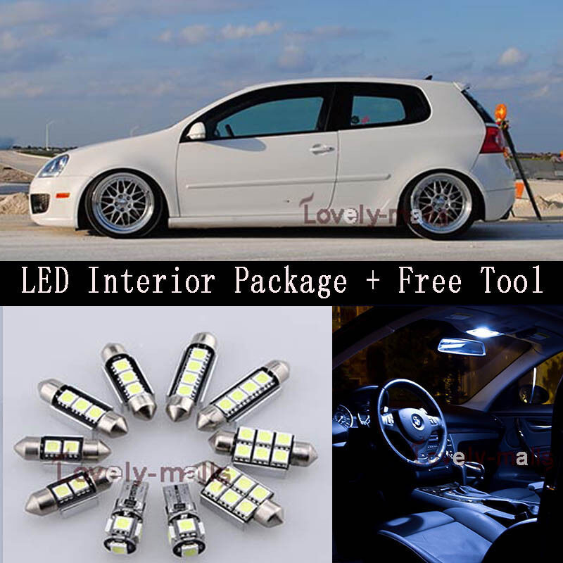 Canbus White Light Interior LED Package for VW MK5 MKV GOLF GTI 2009 + TOOL Y2