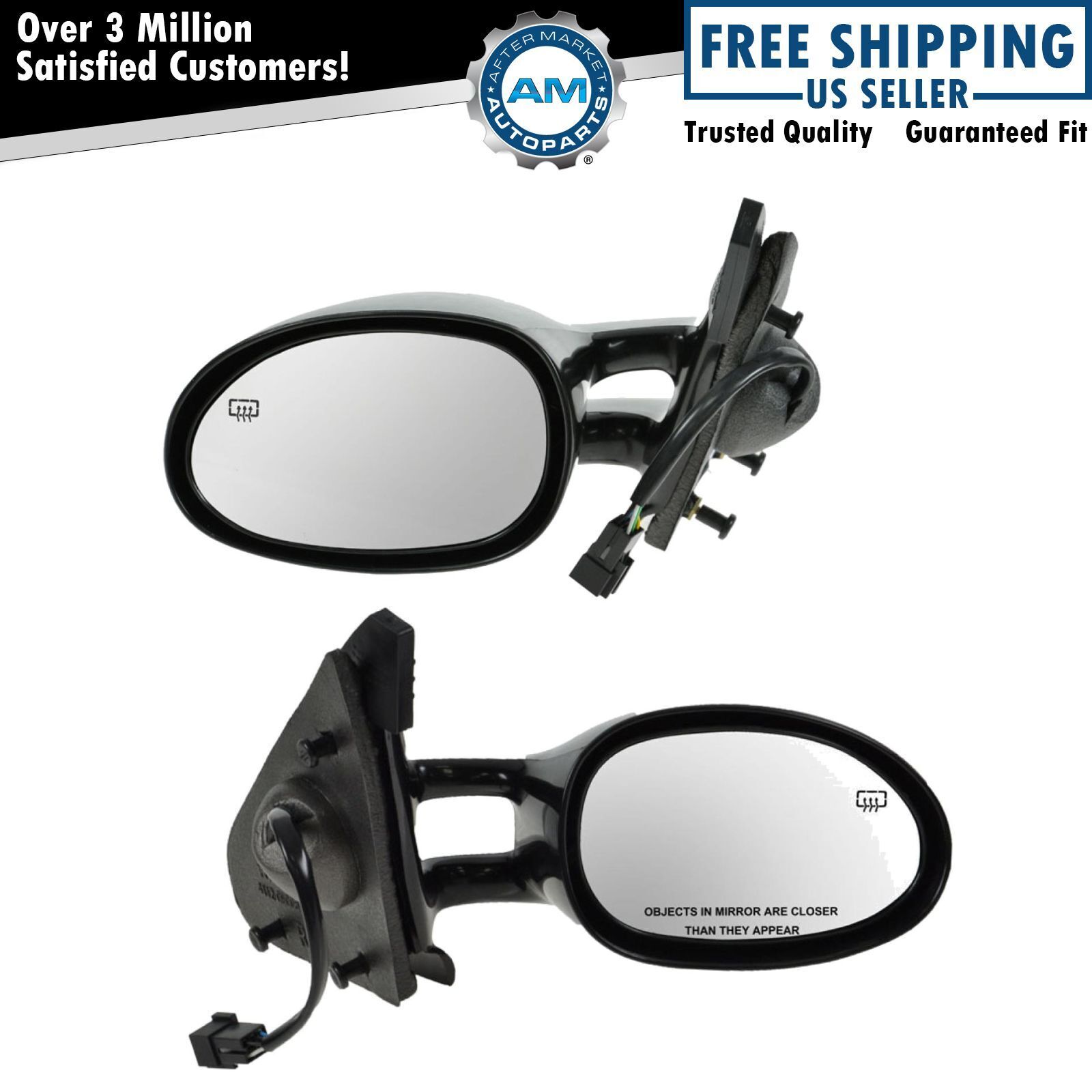 Power Heated Side View Mirrors Pair Set NEW for 95-00 Stratus Breeze Cirrus