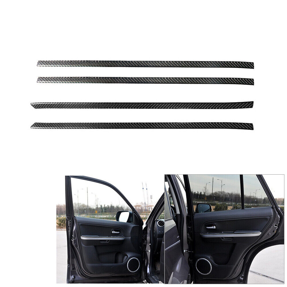 4Pcs For Suzuki Grand Vitara 2006-2013 Carbon Fiber Door Panel Cover Trim Strip