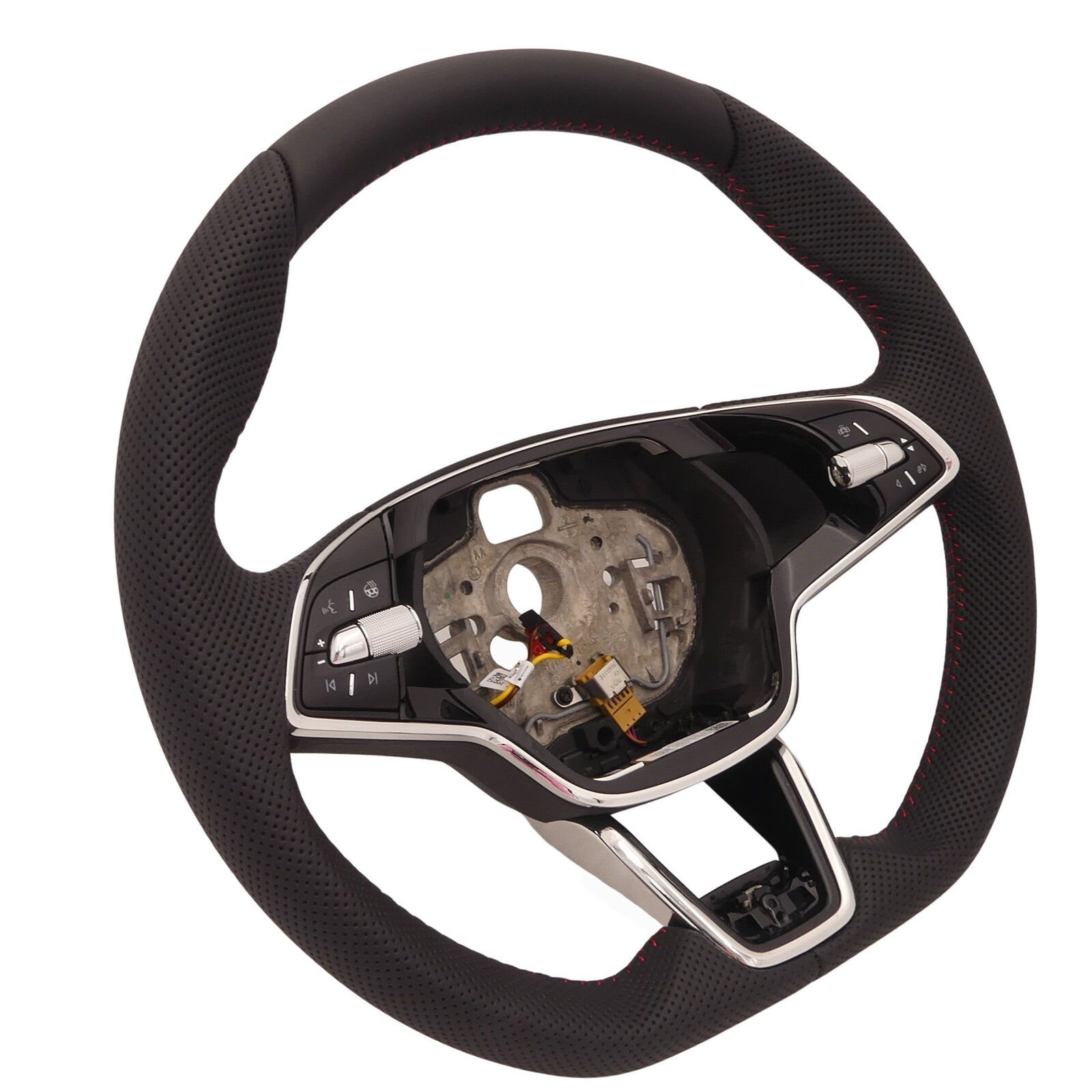 Sports Steering Wheel Multifunction Heatable Leather Perforated Skoda Octavia IV NX Kodiaq NS