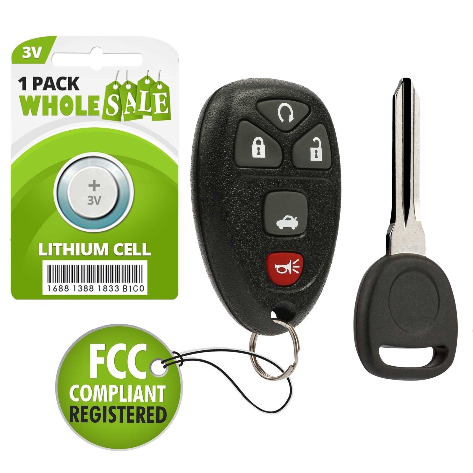 Replacement For 2006 2007 2008 2009 2010 2011 Buick Lucerne Key + Fob Remote