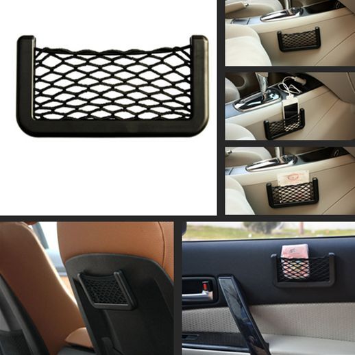Car Auto Storage Mesh Net Resilient String Phone Bag Holder Organizer For Benz
