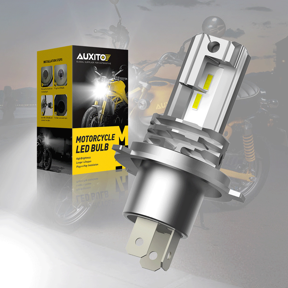 For Motorcycle H4 6500K LED Hi/Lo Beam Front Light Bulb Super Bright Headlight