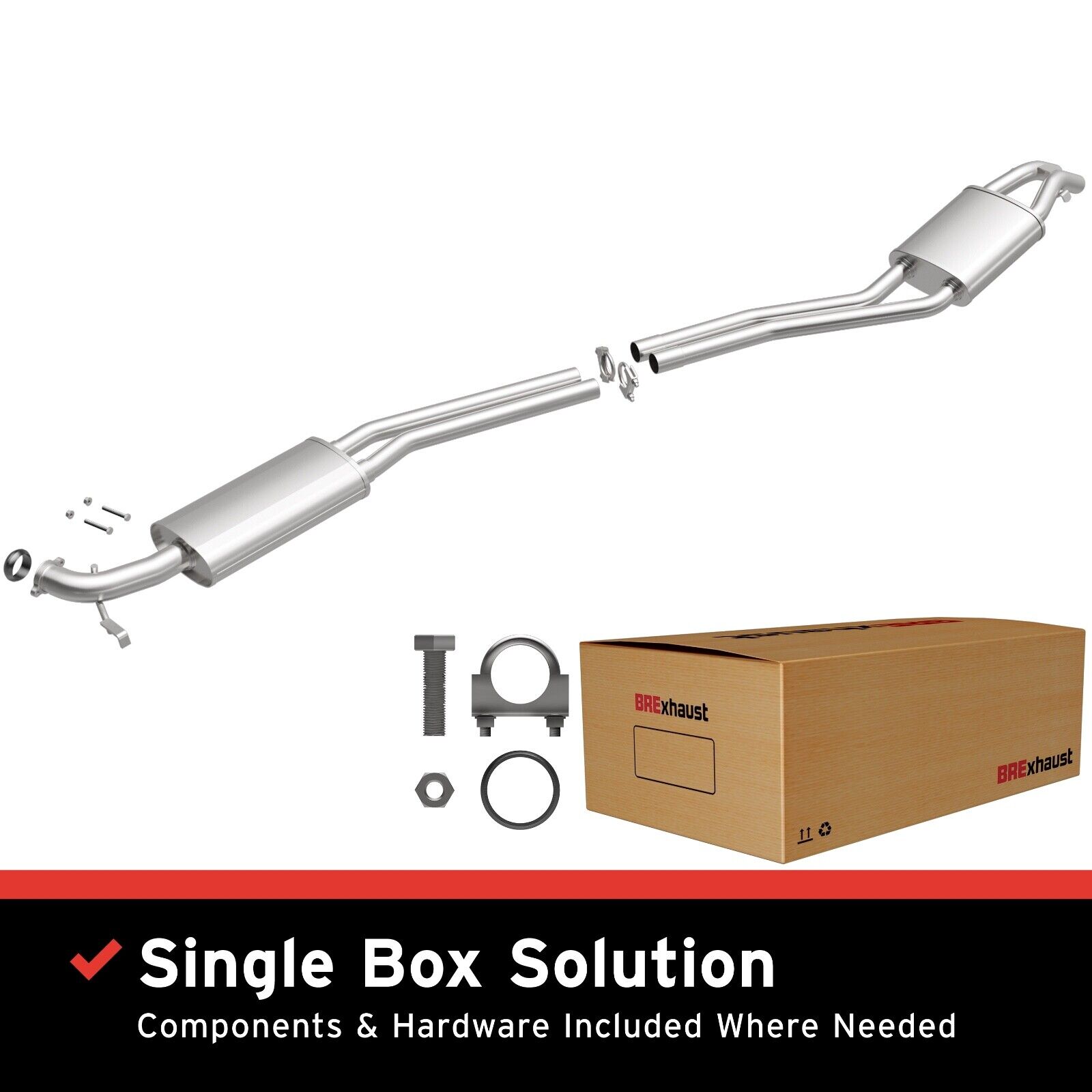 BRExhaust 1981-1985 Mercedes-Benz 380SL Direct-Fit Replacement Exhaust System