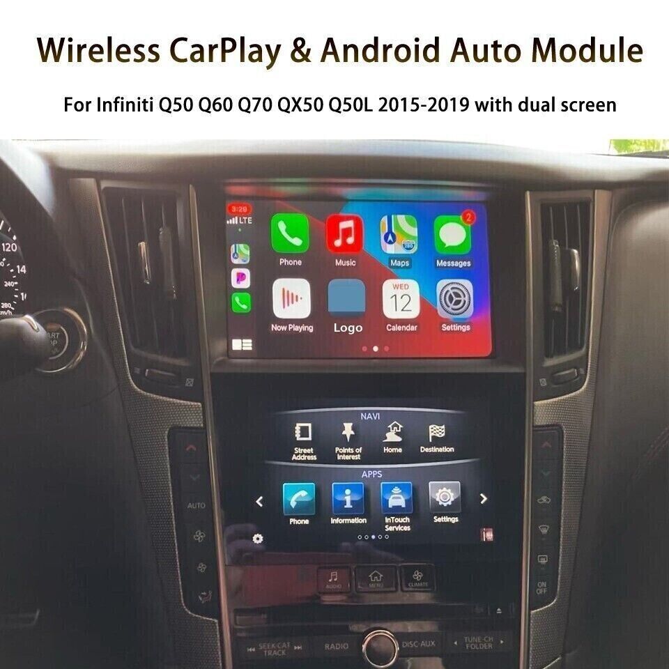 Wireless Apple CarPlay Android Auto for Infiniti Q50 QX50 Q50L Q60 QX60 Q70