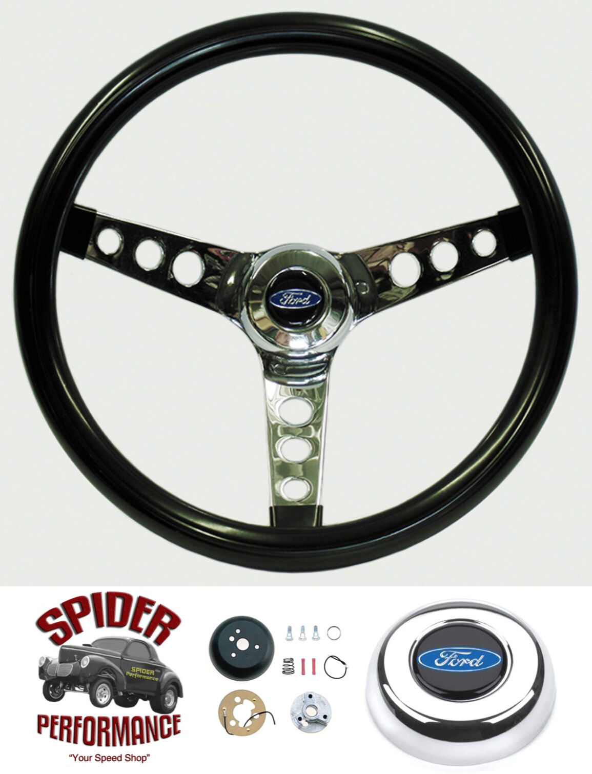 1965-1969 Ford steering wheel BLUE OVAL 13 1/2