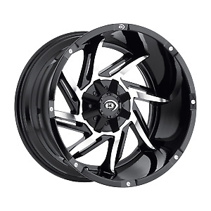 1 New Vision 17X9 6x5.5 6x139.7 12 Gloss Black Machined Face Prowler Wheel/Rim