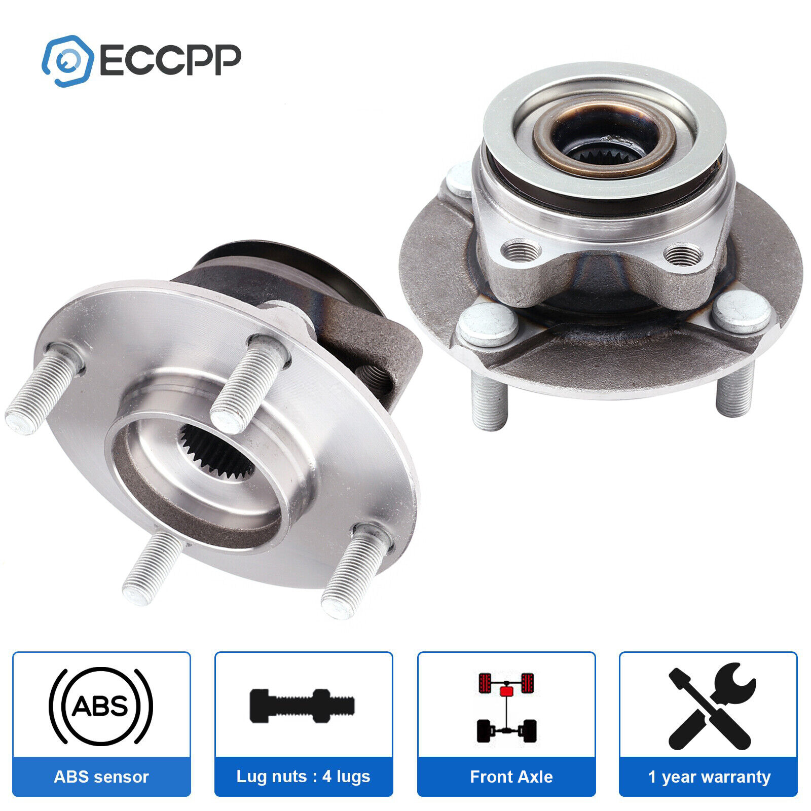 2Pcs Wheel Hub Bearings Front FWD For Nissan Cube 2009 2010 2011 2012 2013 2014