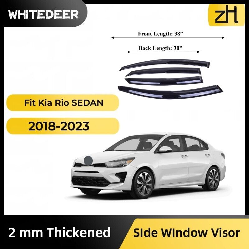 Fits Kia Rio SEDAN 2018-2023 Side Window Visor Sun Rain Deflector Guard Thicken