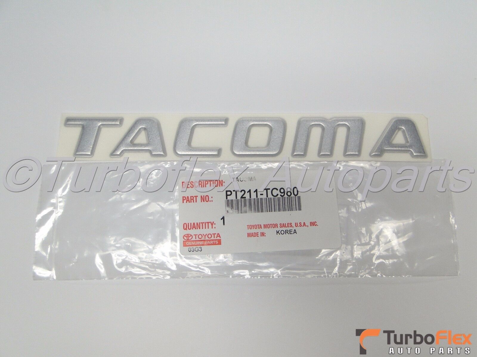 Toyota Tacoma 1998-2004 Tailgate TACOMA Chrome Emblem Genuine OEM   PT211-TC980 