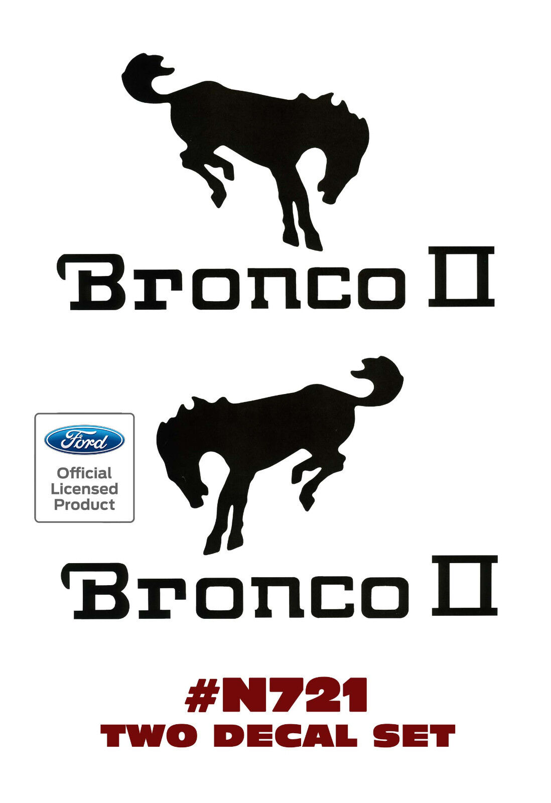 N721 FORD BRONCO - BRONCO II  with HORSE - DECAL SET - 4\
