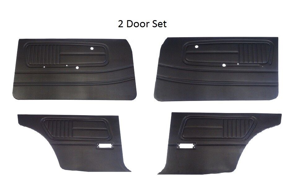Datsun 510 68-73  Door Panel Card Set 2 door Black NEW 1465F