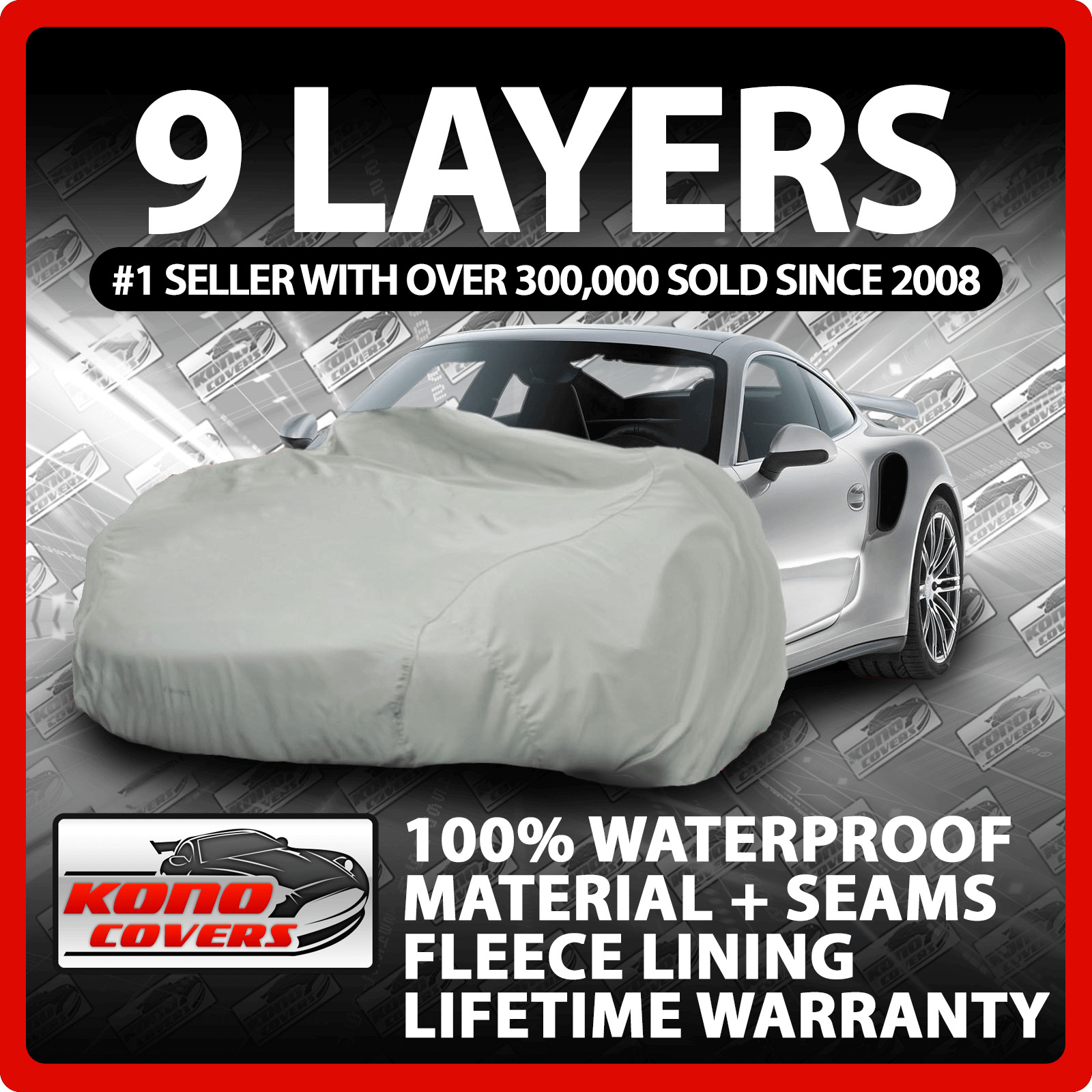9 Layer Car Cover Indoor Outdoor Waterproof Breathable Layers Fleece Lining 6483