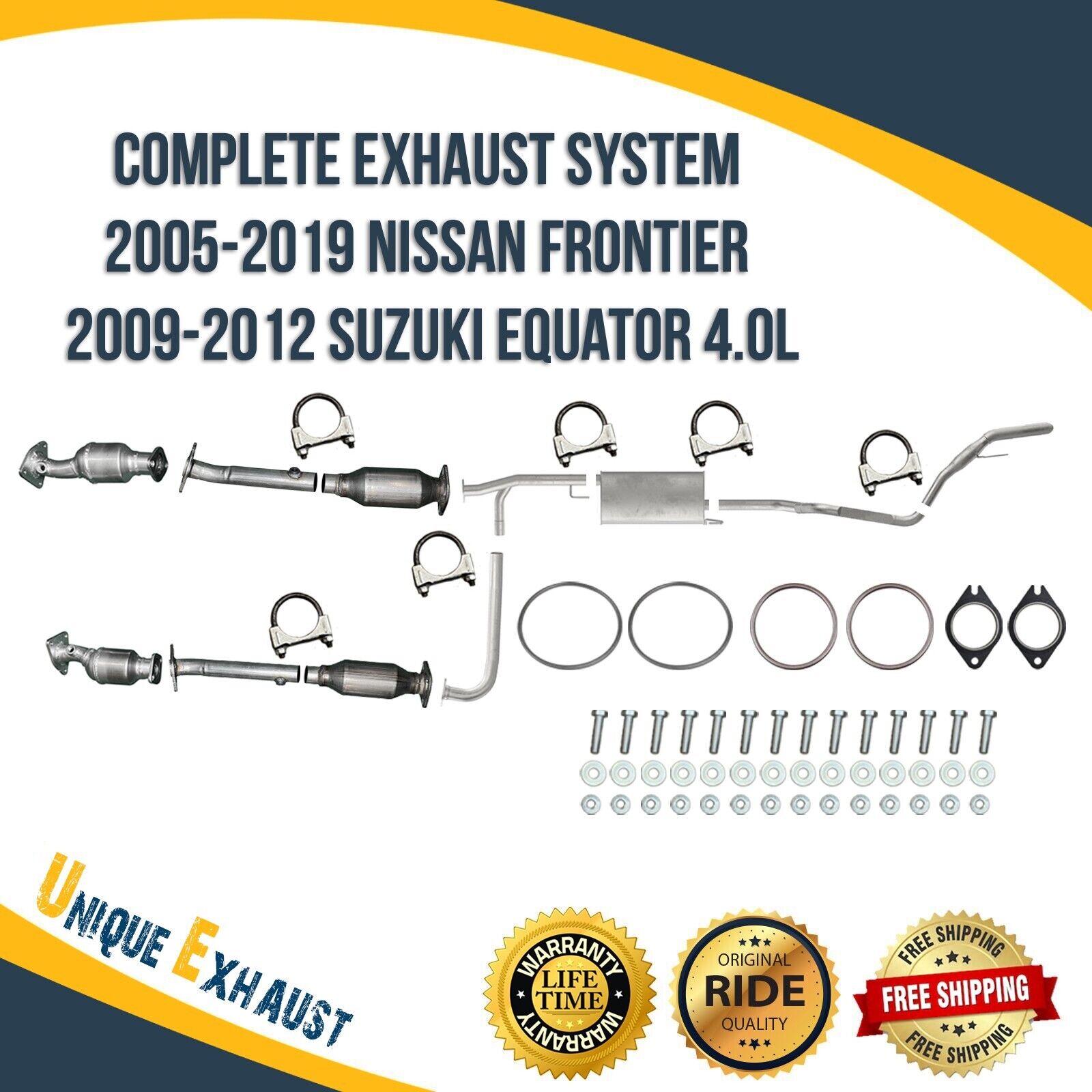 Complete Exhaust System for 2005-2019 Nissan Frontier|09-12 Suzuki Equator 4.0L