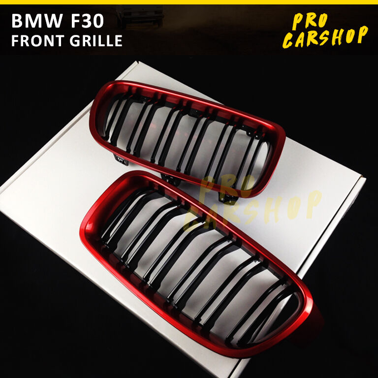Red Metallic Piano Black Front Grille BMW 3-Series F30 F31 M3 Style 318d 320d
